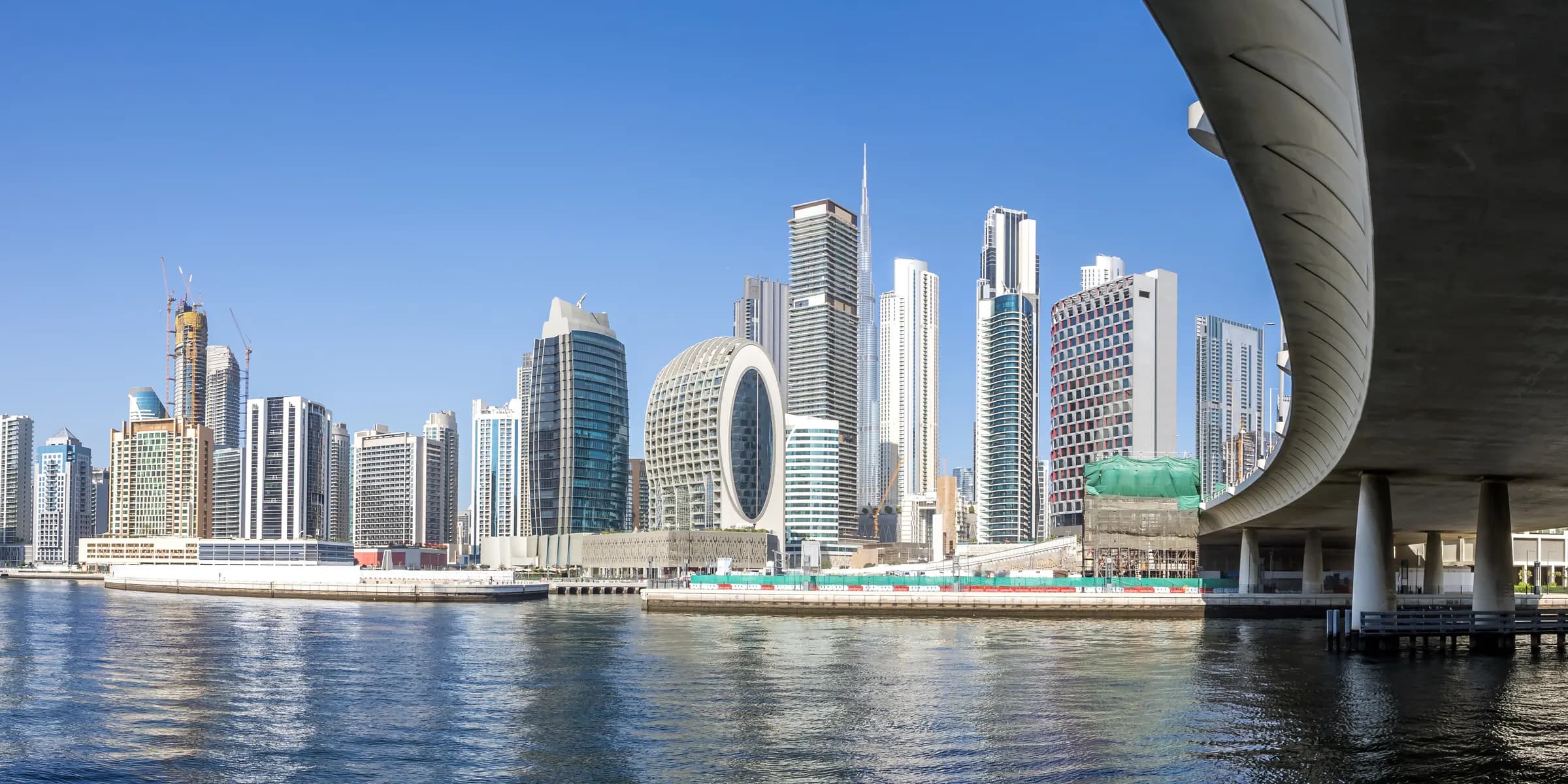 Dubai Business Bay skyline over the canal, United Arab Emirates